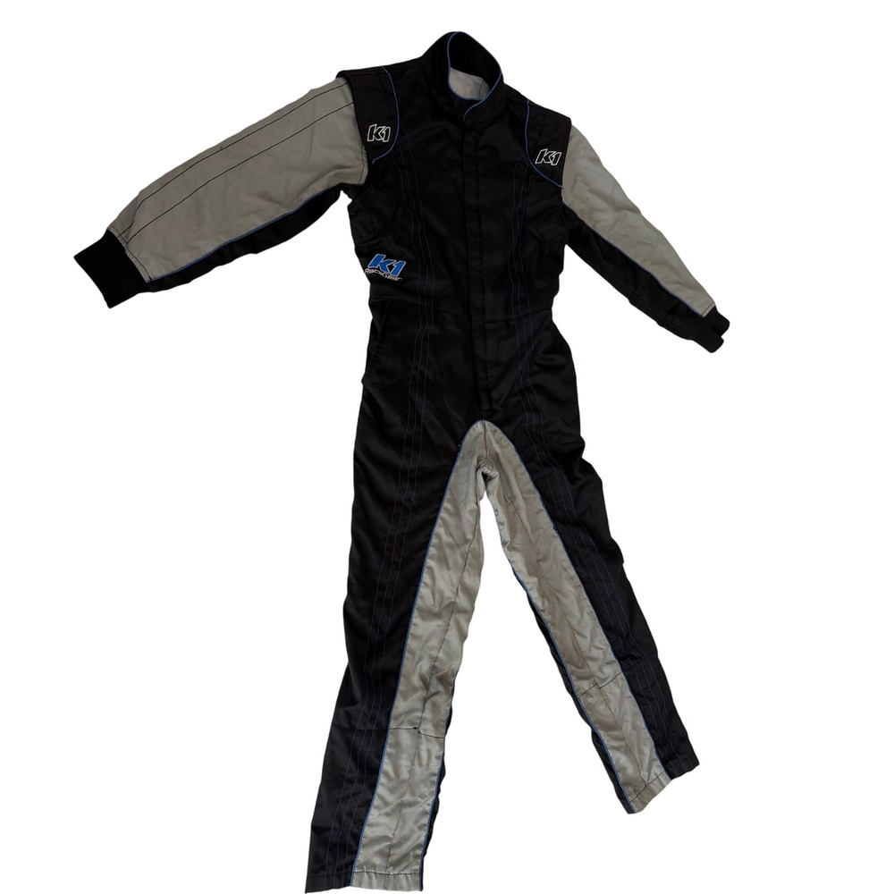 K1 RaceGear Go Kart Racing Suit Black Grey Blue Jumpsuit One Piece Karting